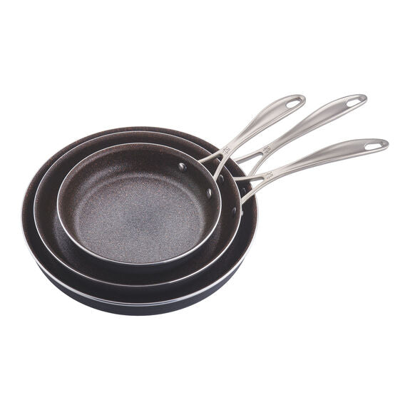 Henckels 3pc Aluminum Nonstick Fry Pan Set, Capri Granitium 3D Series