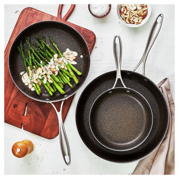 Henckels 3pc Aluminum Nonstick Fry Pan Set, Capri Granitium 3D Series